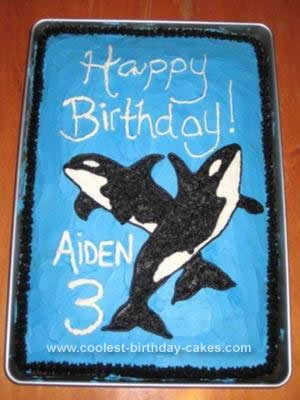 Homemade Killer Whale Birthday Cake Design