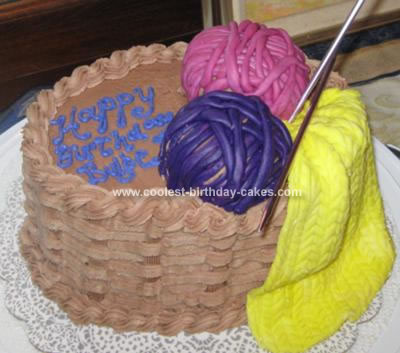 Homemade Knitting Birthday Cake