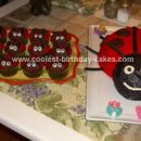 Homemade Ladybug Cake and Matching Cup Cakes