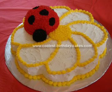 Homemade Ladybug Daisy Birthday Cake