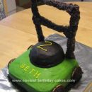 Homemade  Lawn Mower Birthday Cake Design