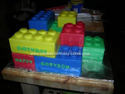 Homemade Lego Birthday Cake