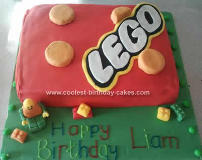 Homemade Lego Block Childrens Cake