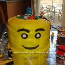 Homemade Lego Head Cake