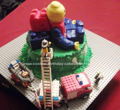 Homemade Lego Man Birthday Cake