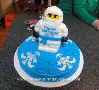 Homemade Lego Ninjago on Spinner Birthday Cake