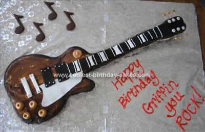 Homemade Les Paul Guitar Birthday Cake