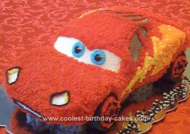 Homemade  Lightning McQueen Birthday Cake