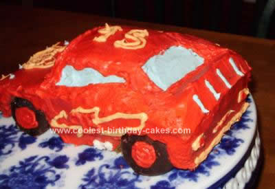 Homemade Lightning McQueen Birthday Cake
