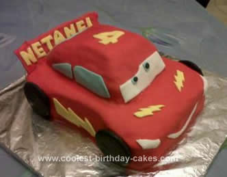 Homemade Lightning McQueen Birthday Cake