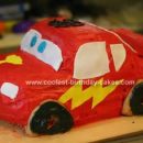 Homemade Lightning McQueen Cake