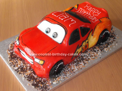 Homemade Lightning McQueen Cars Cake