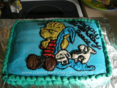 Homemade Linus and Snoopy Cake