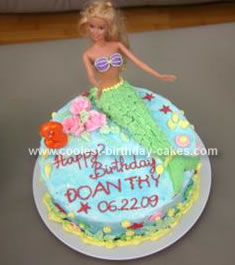 Homemade Little Mermaid Birthday Cake