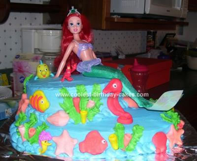 Homemade Little Mermaid Cake