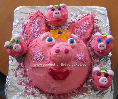 Homemade Little Piggy Cake