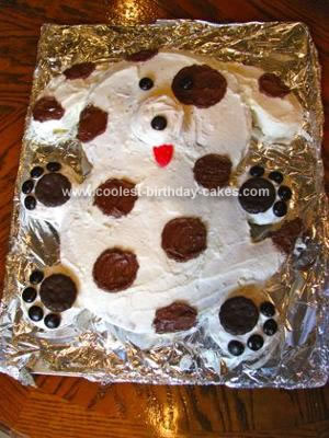 Homemade Little Spotted Puppy Dog Cake