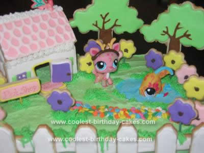 Homemade Littlest PetShop Cottage Birthday Cake