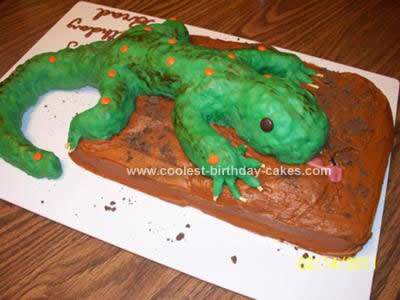 Homemade  Lizard Birthday Cake