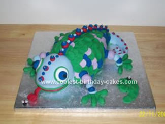 Homemade Lizard Chamelian Cake