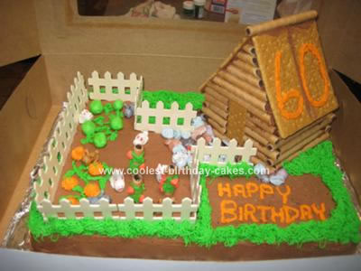 Homemade Log Cabin Birthday Cake