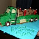 Homemade Log Truck Birthday Cake