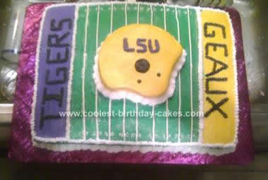 Homemade LSU Football Cake Design