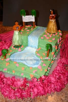 Homemade Luau Birthday Cake