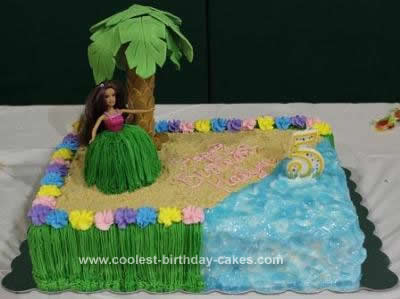 Homemade Luau Birthday Cake