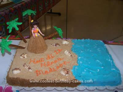 Homemade  Luau Birthday Cake