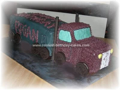 Homemade Mack Truck Birthday Cake
