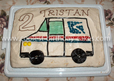 Homemade Mail Truck Birthday Cake