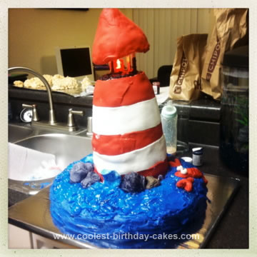 Homemade Maine Lighthouse Cake