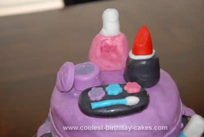 Homemade Make-Up Birthday Cake