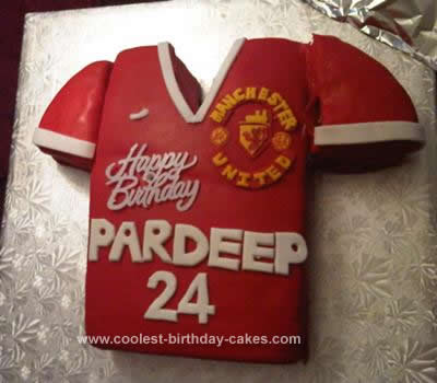 Homemade Manchester United Jersey Cake