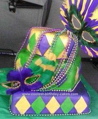 Homemade Mardi Gras Birthday Cake