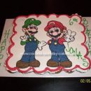 Homemade Mario and Luigi Cupcake Cake