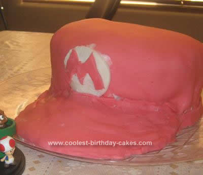 Homemade Mario Hat Birthday Cake