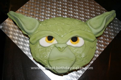 Homemade  Master Yoda Birthday Cake
