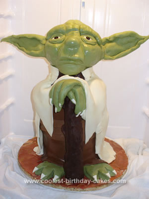 Homemade Master Yoda Birthday Cake