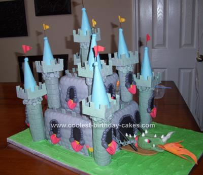 Homemade Medieval Castle and Dragon Cake Design