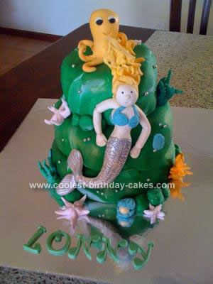 Homemade Mermaid Birthday Cake Design