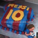 Homemade Messi Football Shirt Cake