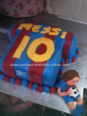 Homemade Messi Football Shirt Cake