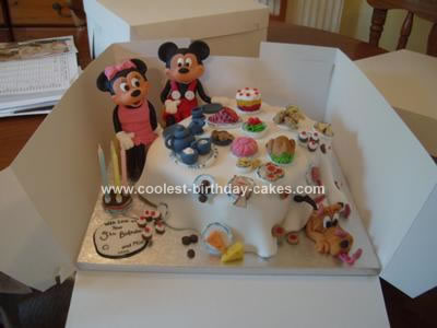 Homemade Mickey and Minnie Mouse Birthday Cake