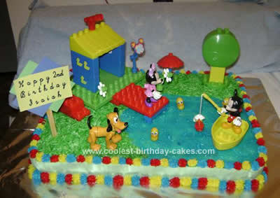 Homemade Mickey Birthday Cake & Friends Fishing Trip