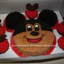 Homemade Mickey Birthday Cake and Cupcakes