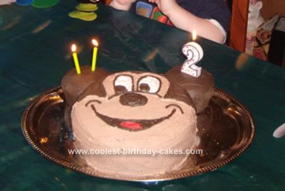 Homemade Mickey Mouse 2nd Birthday Cake
