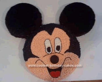 Homemade  Mickey Mouse Birthday Cake