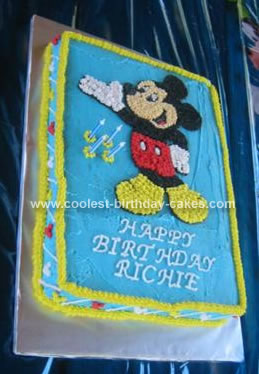 Homemade Mickey Mouse Birthday Cake